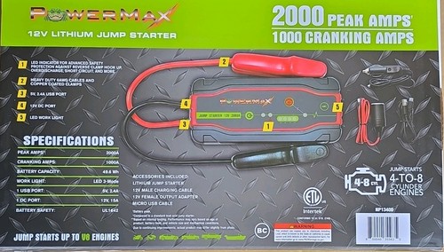 Powermax lithium jump starter - powermax,